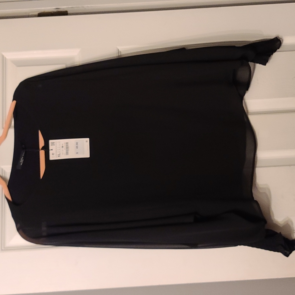 NWT Zara Black Blouse XL